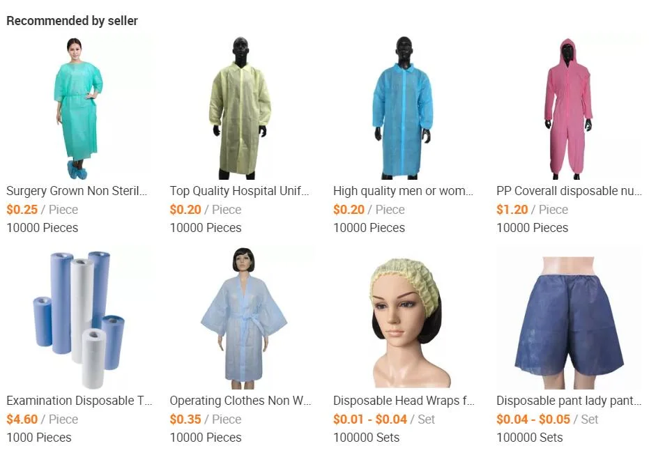 Hot Sale Disposable Hospital Uniform Surgical Isolation Gown