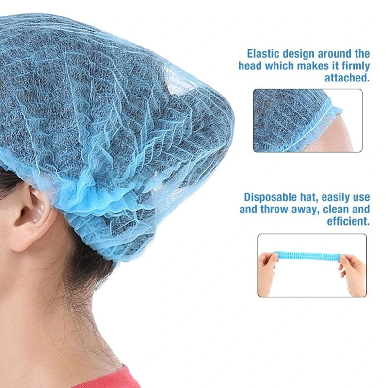 High Thickness Disposable Double Elastic PP Non Woven Bouffant Mob Cap for Doctor and Nurse