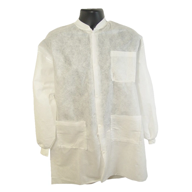 Non Woven PP Gown Disposable Lab Coat Disposable Laboratory Coats Sterile, Non Sterile AAMI Level 2 Disposable Work Wear Clothing